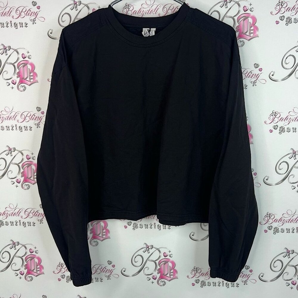 Zella sweater pull over black Charcoal logo Long Sleeve Shirt comfy long sleeve
